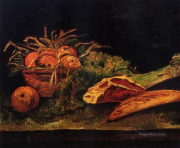 リンゴの肉とロールのある静物画 フィンセント・ファン・ゴッホ Oil Paintings